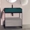 Modern Console Vanity with Grey Oak Cabinet, Green Ceramic Sink, 35